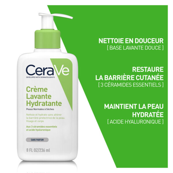 CeraVe Crème lavante hydratante peaux normales à sèches