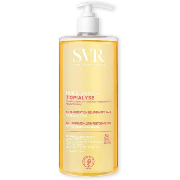 SVR Topialyse Huile Lavante Anti-Irritations Relipidante 24h Anti-Grattage – 1L